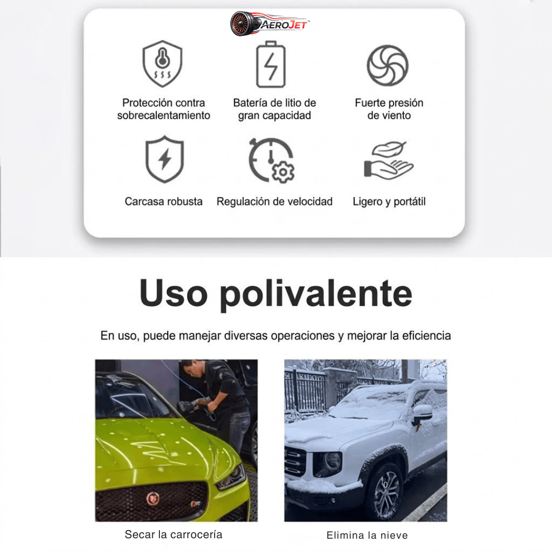 AeroJet™: Soplador Turbo Inalámbrico